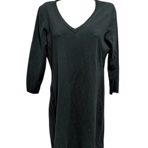 NWT CALVIN KLEIN Women’s V Neck Sweater Dress 3/4 Sleeve Green Size Large